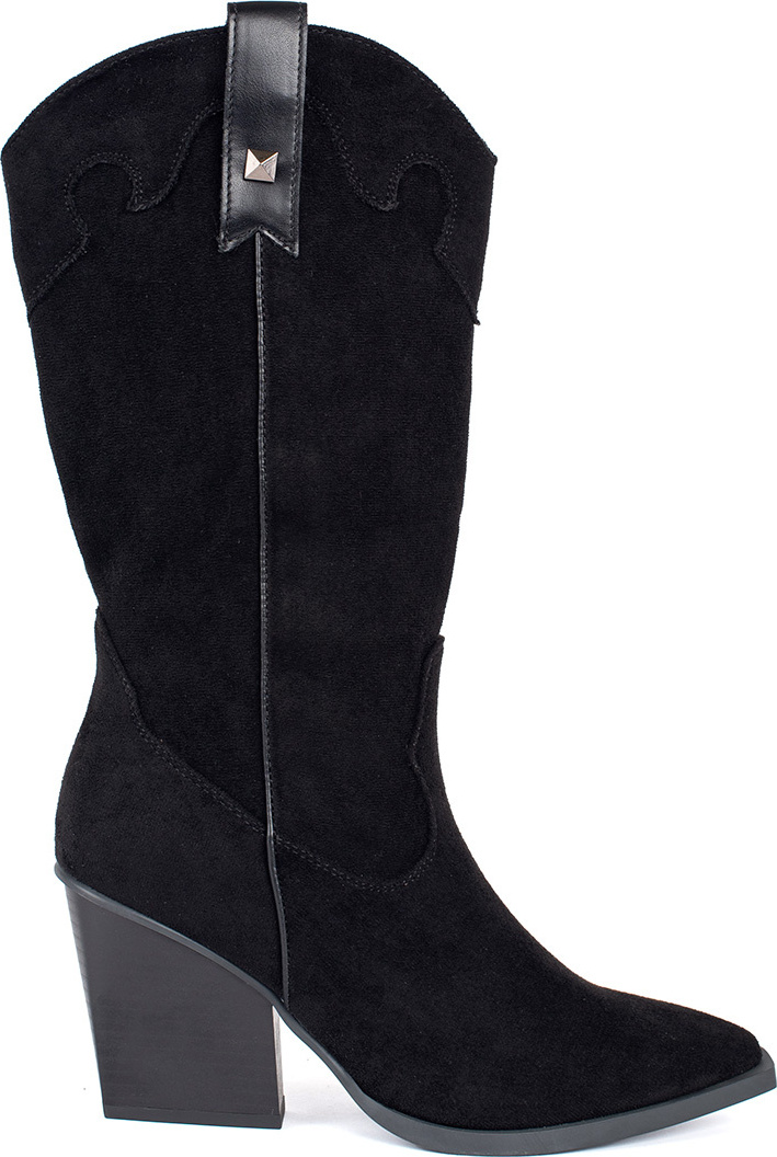 Čierne semišové dámske kovbojky RB156P-B Veľkosť: 39
