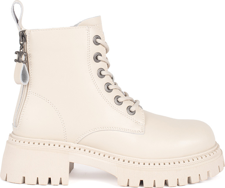 Kožené smotanové dámske členkové topánky GD-TL57BE Veľkosť: 36