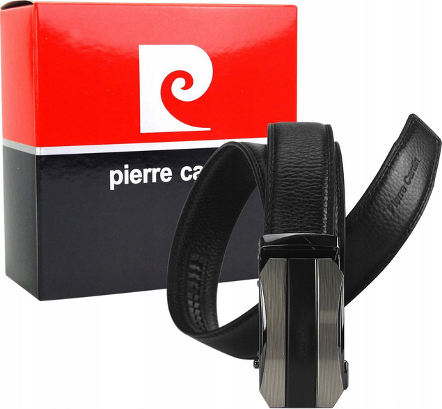 Pierre Cardin Čierny pánsky opasok z kože [D] 549 NERO Veľkosť: 125