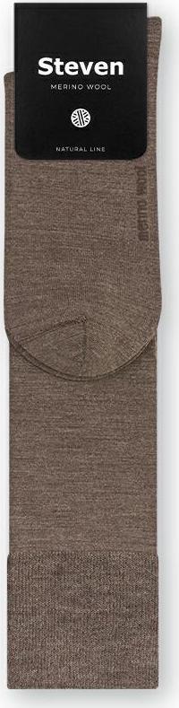 Hnedé pánske podkolienky z merino vlny Art.008 KC008, BROWN MELANGE - SEAMLESS Veľkosť: 44/46