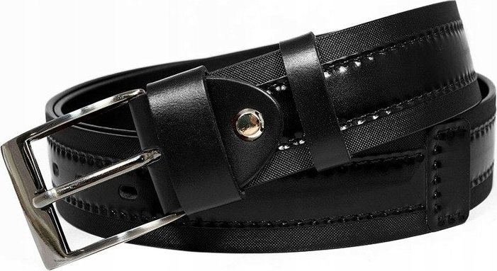 Čierny kožený opasok PRS-06-BGE BLACK 95 Veľkosť: 105