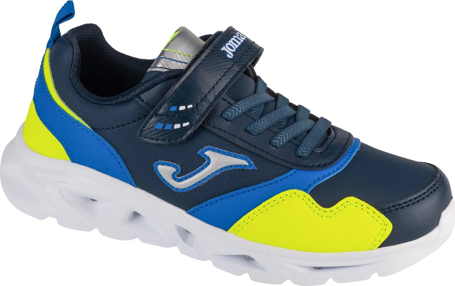 Tmavomodro-žlté chlapčenské svietiace tenisky Joma Star Jr 2403 JSTARW2403V Veľkosť: 30
