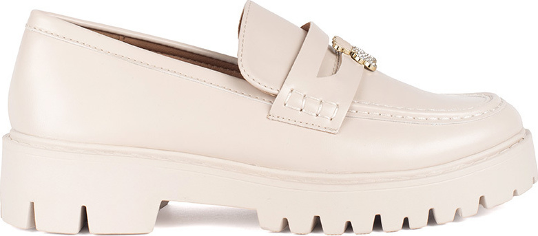 Smotanové dámske mokasíny na platforme T606P-BE Veľkosť: 41