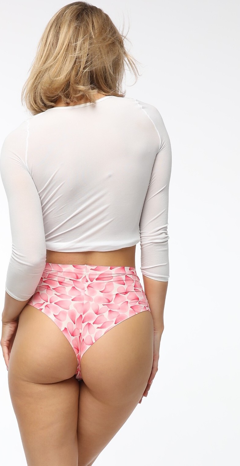 Ružové brazílky s vysokým pásom Julimex Simple Brasil Maxi Rose Flakes Veľkosť: S