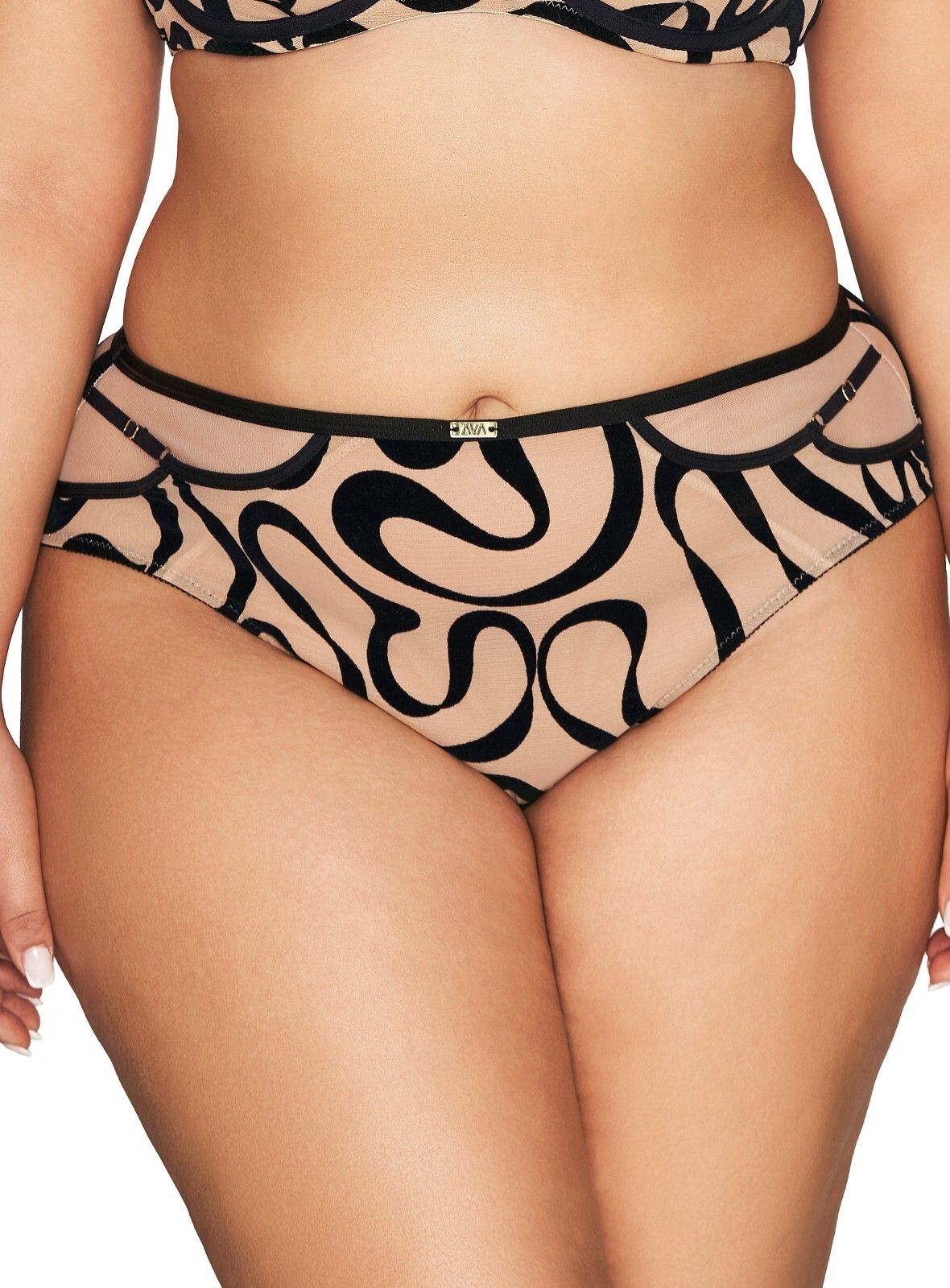 Béžové vzorované nohavičky Ava 2124 Veľkosť: S