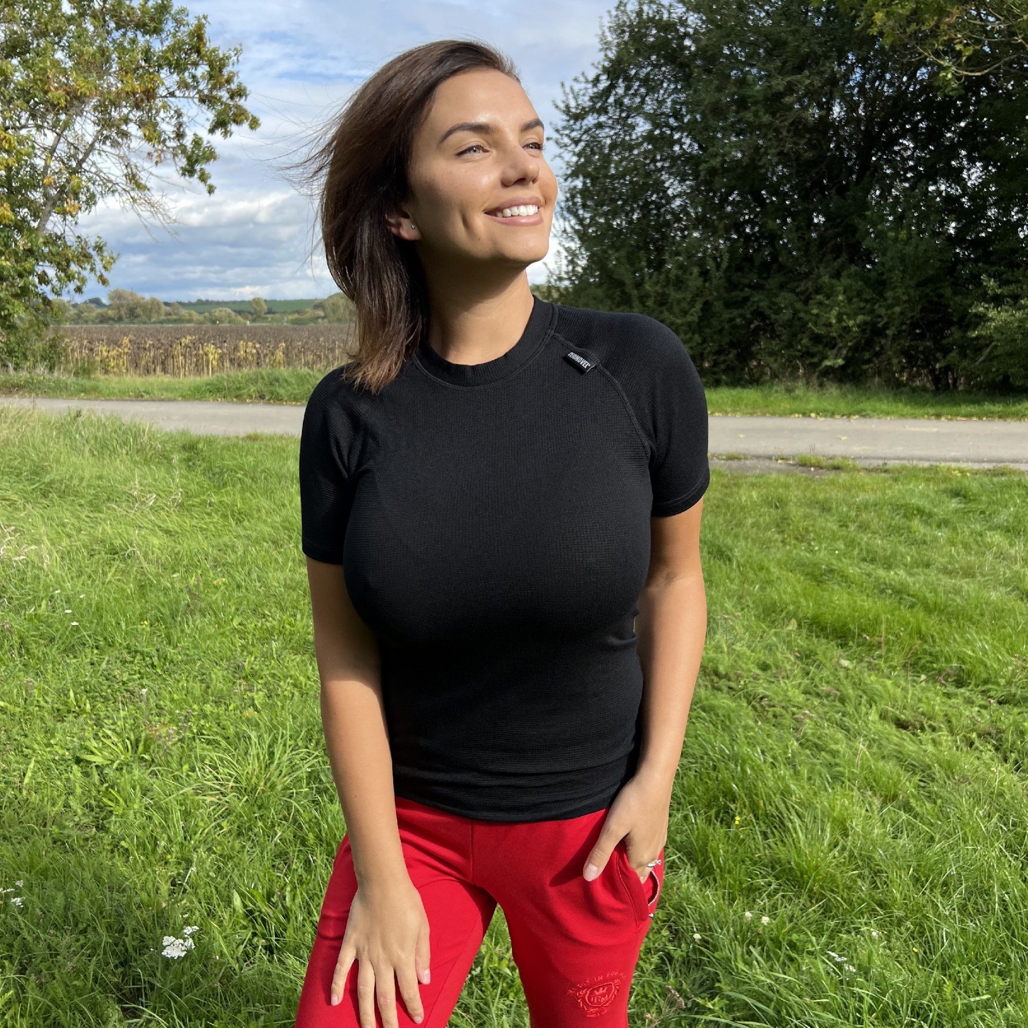 Čierne dámske funkčné tričko z modalu s krátkym rukávom Veľkosť: XS