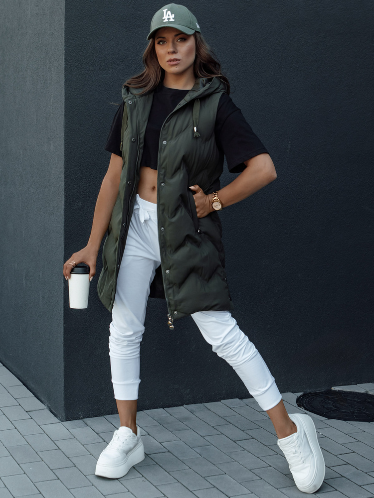 Tmavozelená dámska prešívaná vesta TAMIRA TY4533 Veľkosť: S