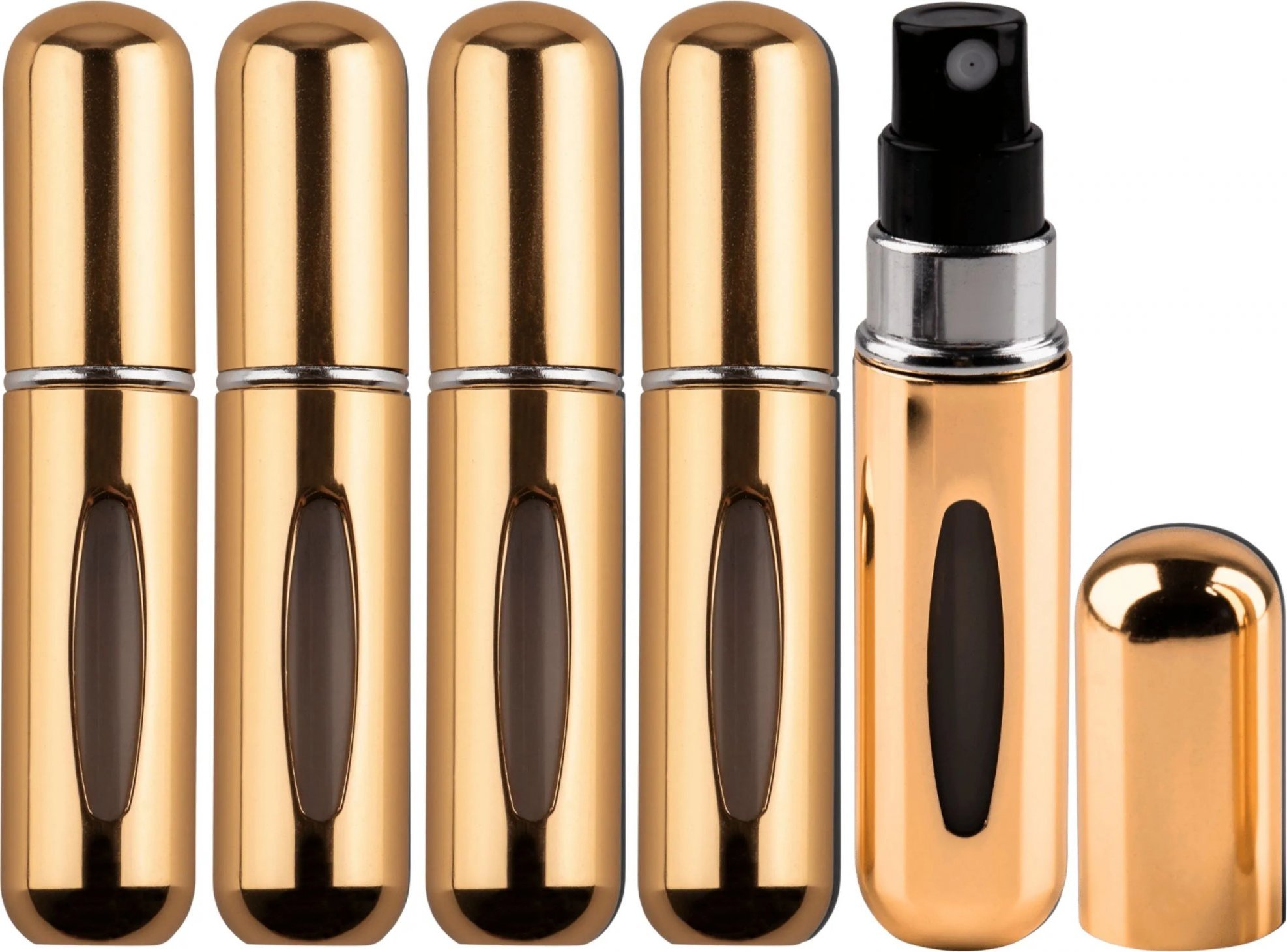 Zlatá sada 5 plniteľných rozprašovačov na parfum 5 ml Veľkosť: ONE SIZE