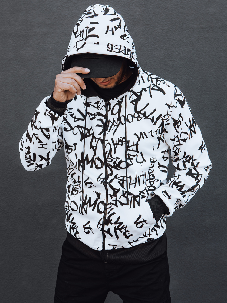 Pánska biela mikina na zips s kapucňou BX5745 Veľkosť: 2XL