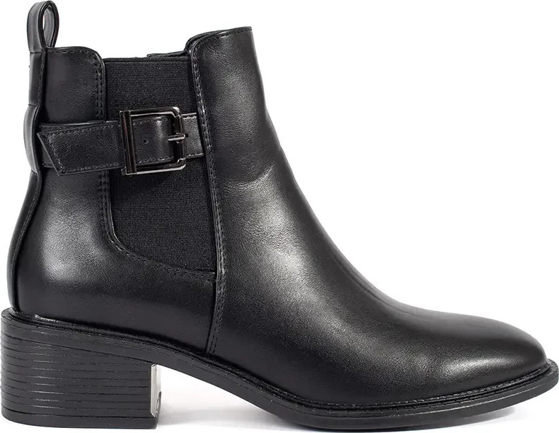 Čierne dámske členkové topánky so stužkou 5696B Veľkosť: 36