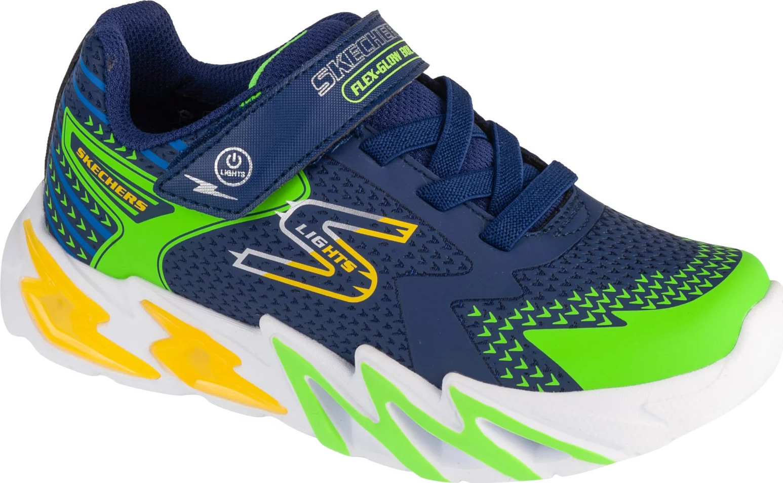Tmavomodré chlapčenské tenisky Skechers S-Lights: Flex-Glow Bolt 400138L-NVMT Veľkosť: 34