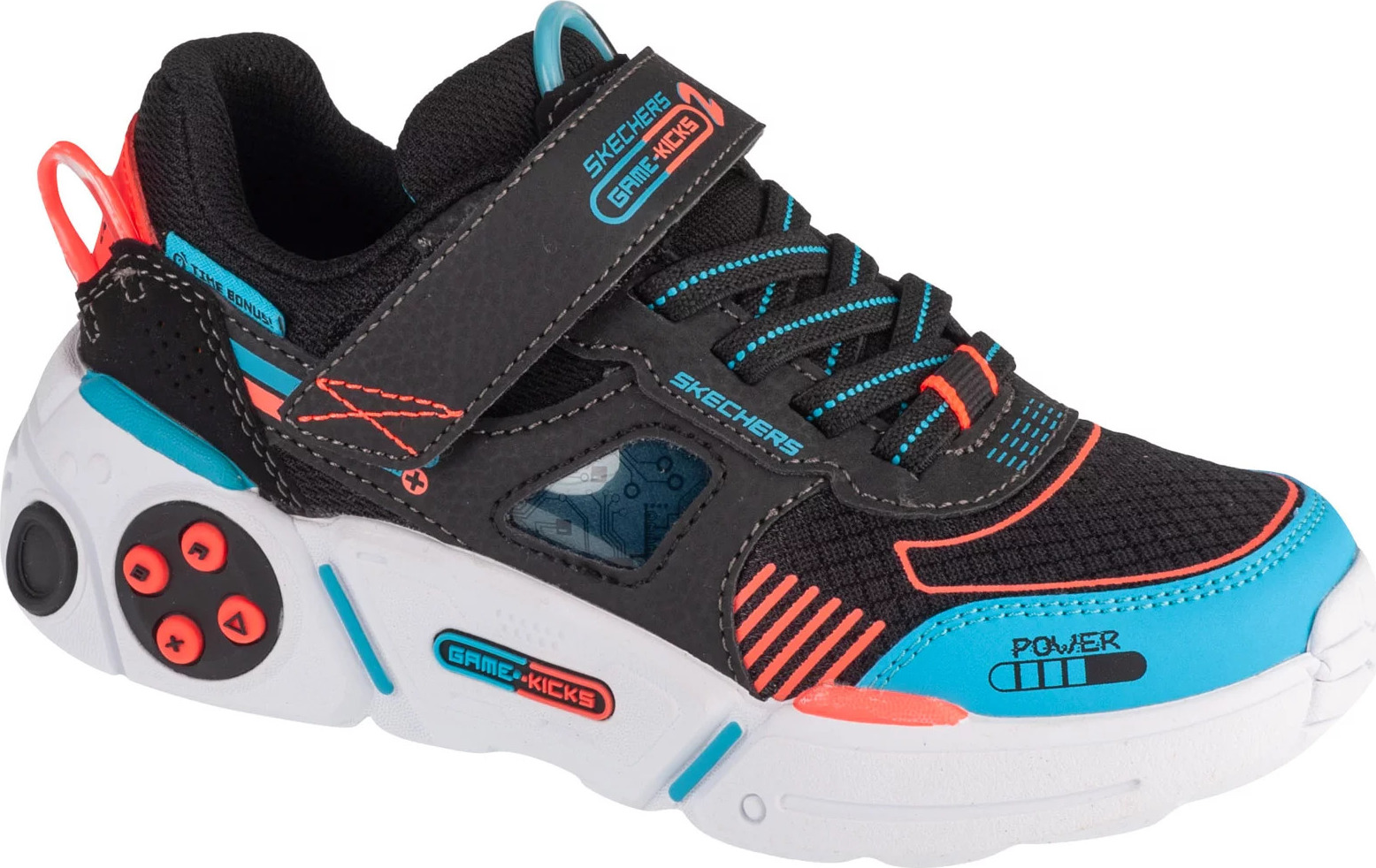 Čierne chlapčenské tenisky Skechers Gametronix 2.0 402270L-BKMT Veľkosť: 29