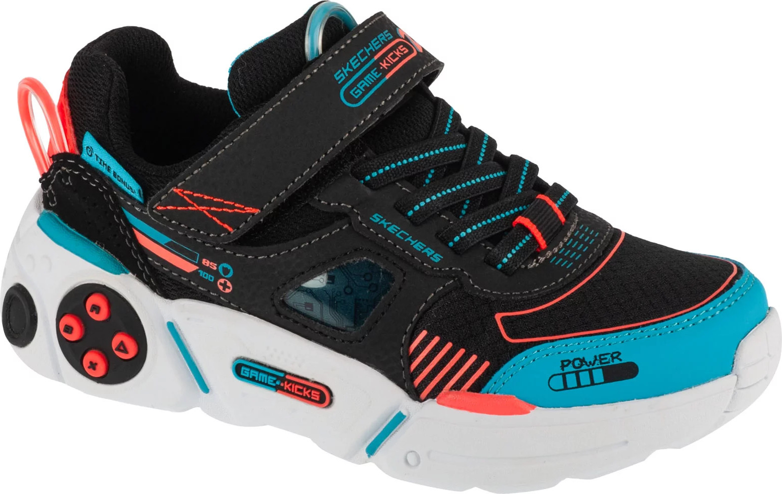 Čierne chlapčenské tenisky Skechers Gametronix 2.0 402270L-BKMT Veľkosť: 29