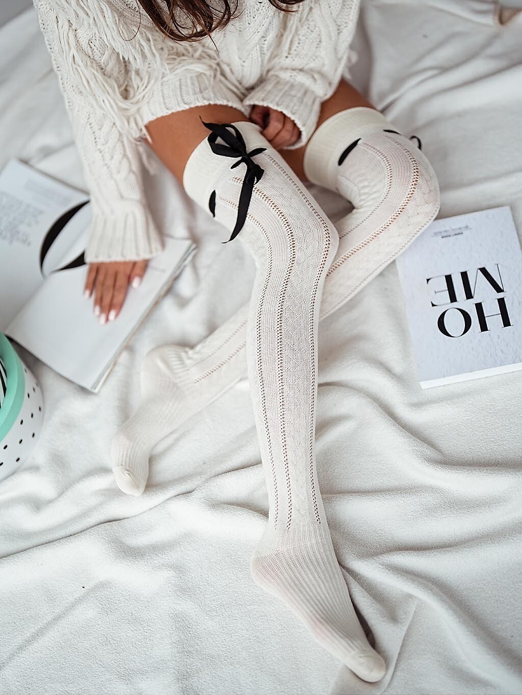 Nadkolienky s mašľou Milena Vera 0835-001 37-41 Veľkosť: 37-41, Barva: smotanová