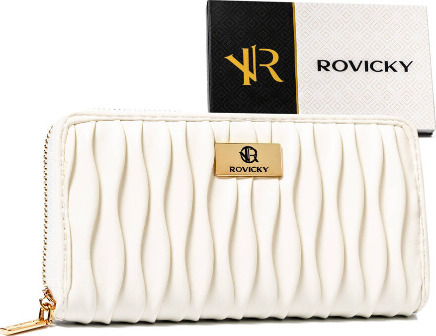 Smotanová dámska peňaženka s krčeným efektom Rovicky V283 R-PFF-01 Veľkosť: ONE SIZE