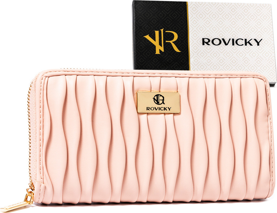Púdrová dámska peňaženka s krčeným efektom Rovicky V282 R-PFF-01 Veľkosť: ONE SIZE