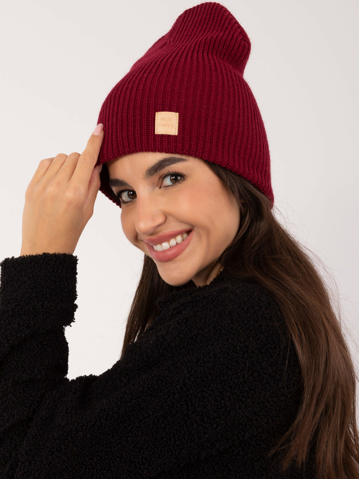 Bordo dámska pletená čiapka JK-SK-50.25-bordo Veľkosť: ONE SIZE