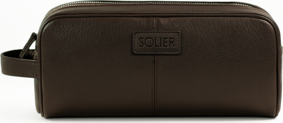 Elegantná pánska príručná hnedá taška SOLIER SK02 DARK BROWN Veľkosť: ONE SIZE