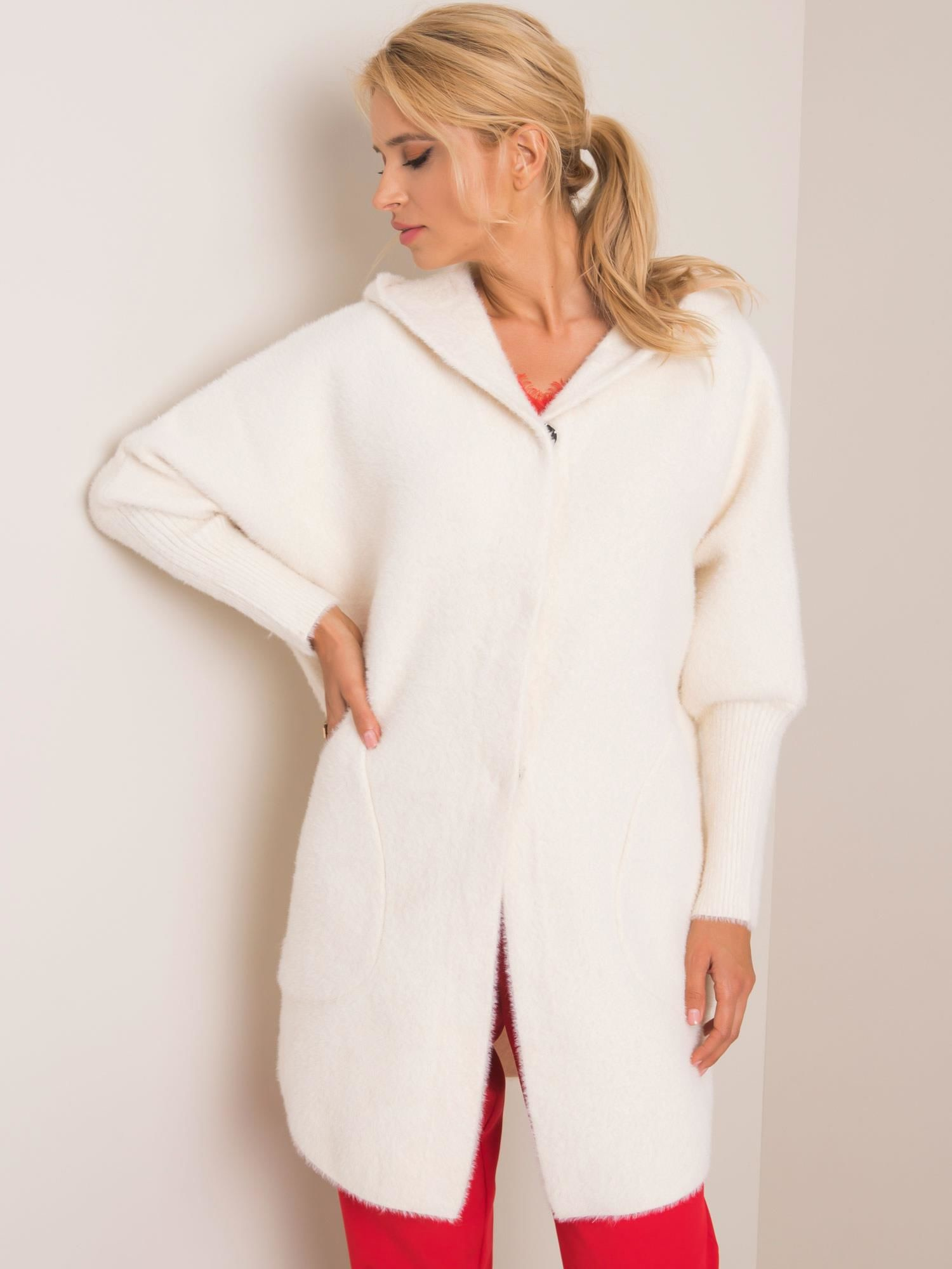 Smotanový dámsky teddy kabát MBM-PL-1518.95P-ecru Veľkosť: ONE SIZE