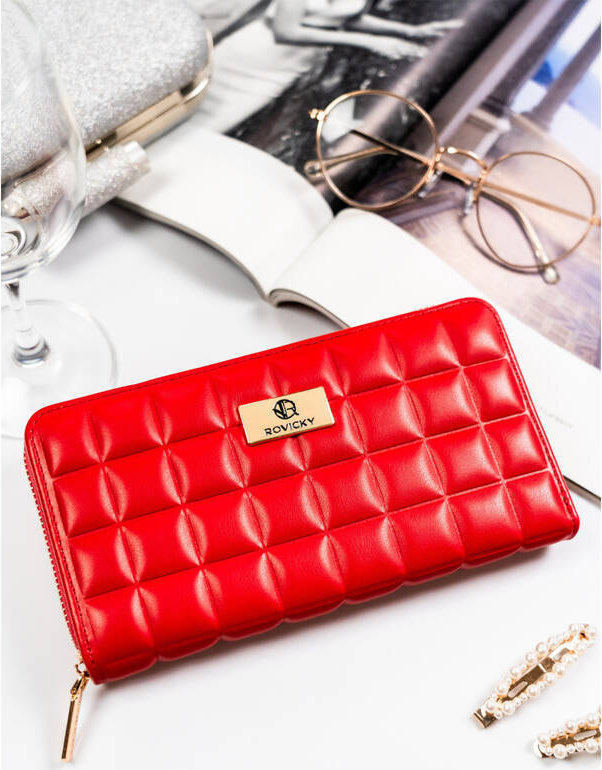 Červená veľká dámska peňaženka Rovicky V294 R-PKK-01 Veľkosť: ONE SIZE