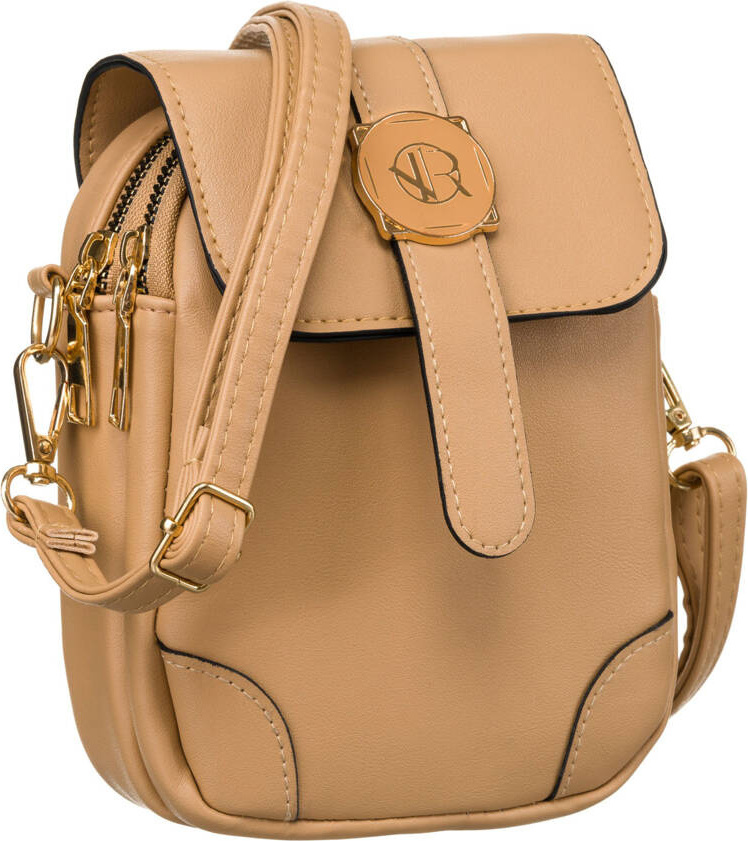 Béžová dámska crossbody kabelka s chlopňou R-MBV-02 Veľkosť: ONE SIZE