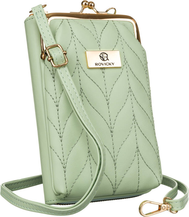 Svetlozelená prešívaná 2v1 peňaženka V290 R-MBV-03 Veľkosť: ONE SIZE