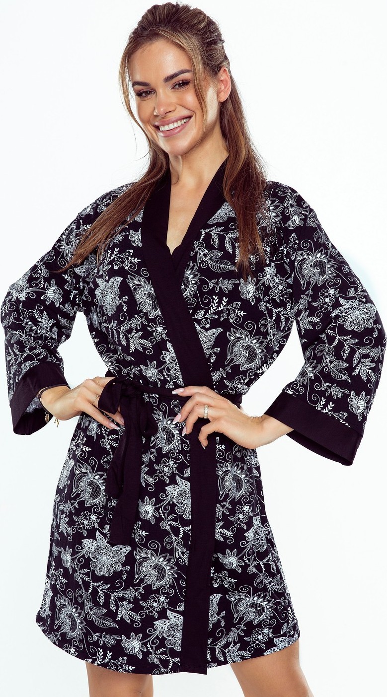 Vzorovaný saténový župan Eldar First Lady Shanti Veľkosť: 2XL/3XL, Barva: kvetinový vzor