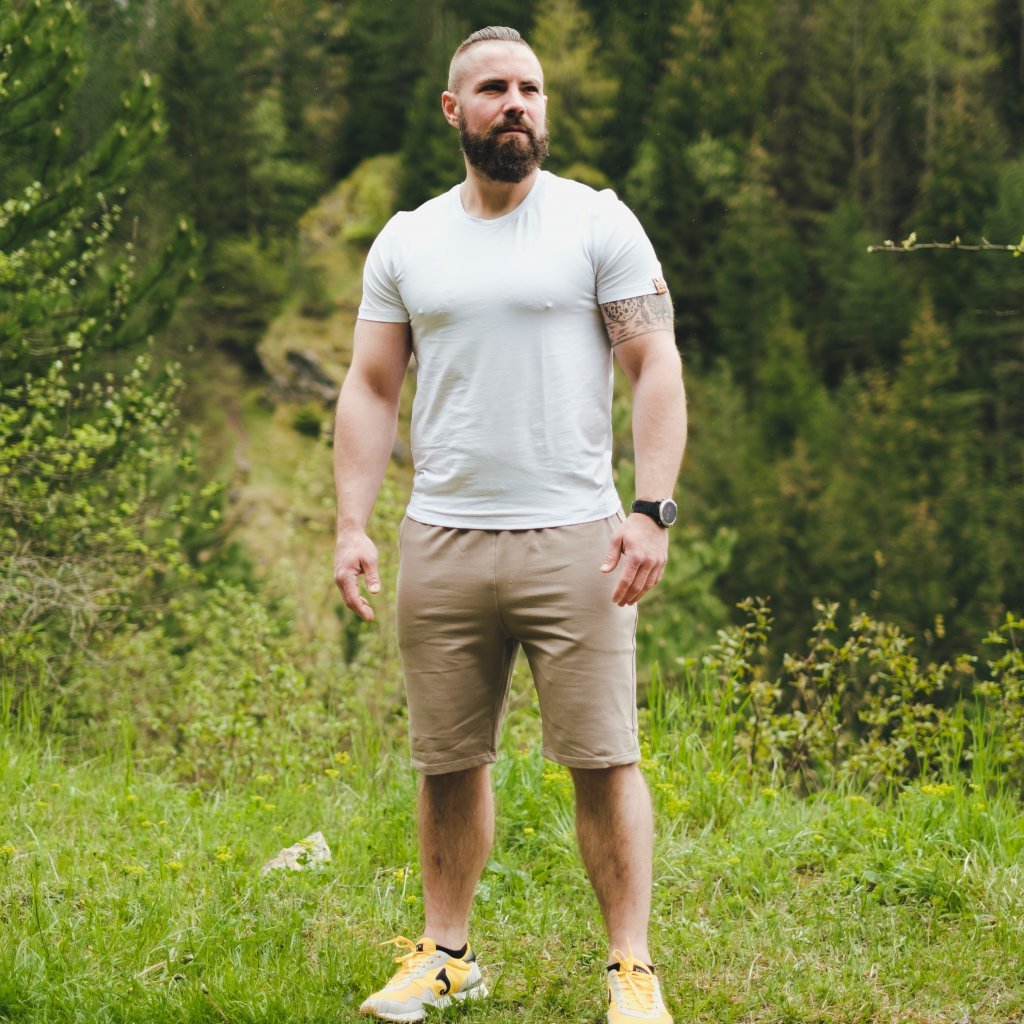 Pánske béžové voľnočasové kraťase Veľkosť: 2XL