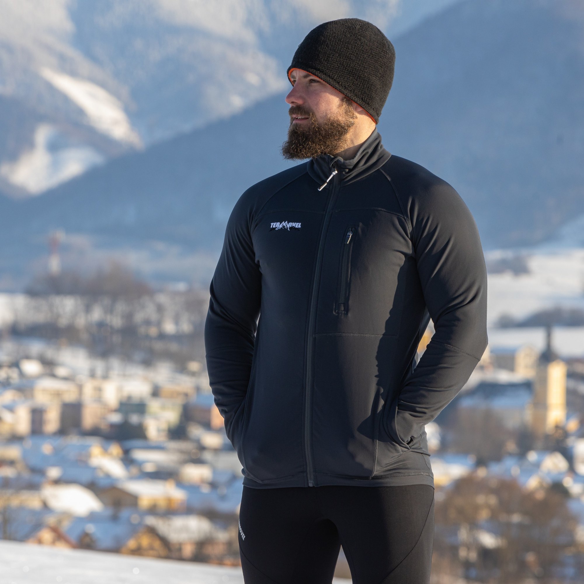 Čierna pánska funkčná mikina na zips Veľkosť: 2XL