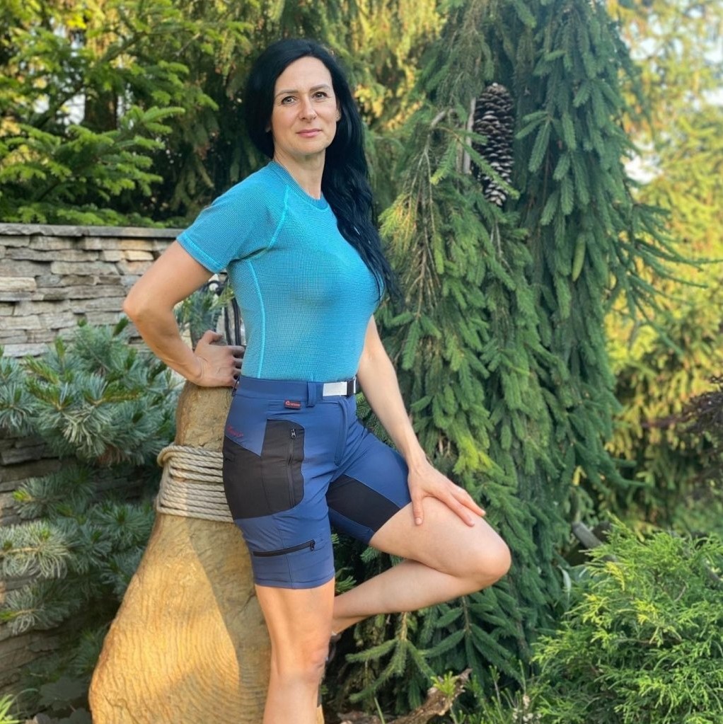 Modro-čierne dámske funkčné outdoorové kraťase Veľkosť: XS