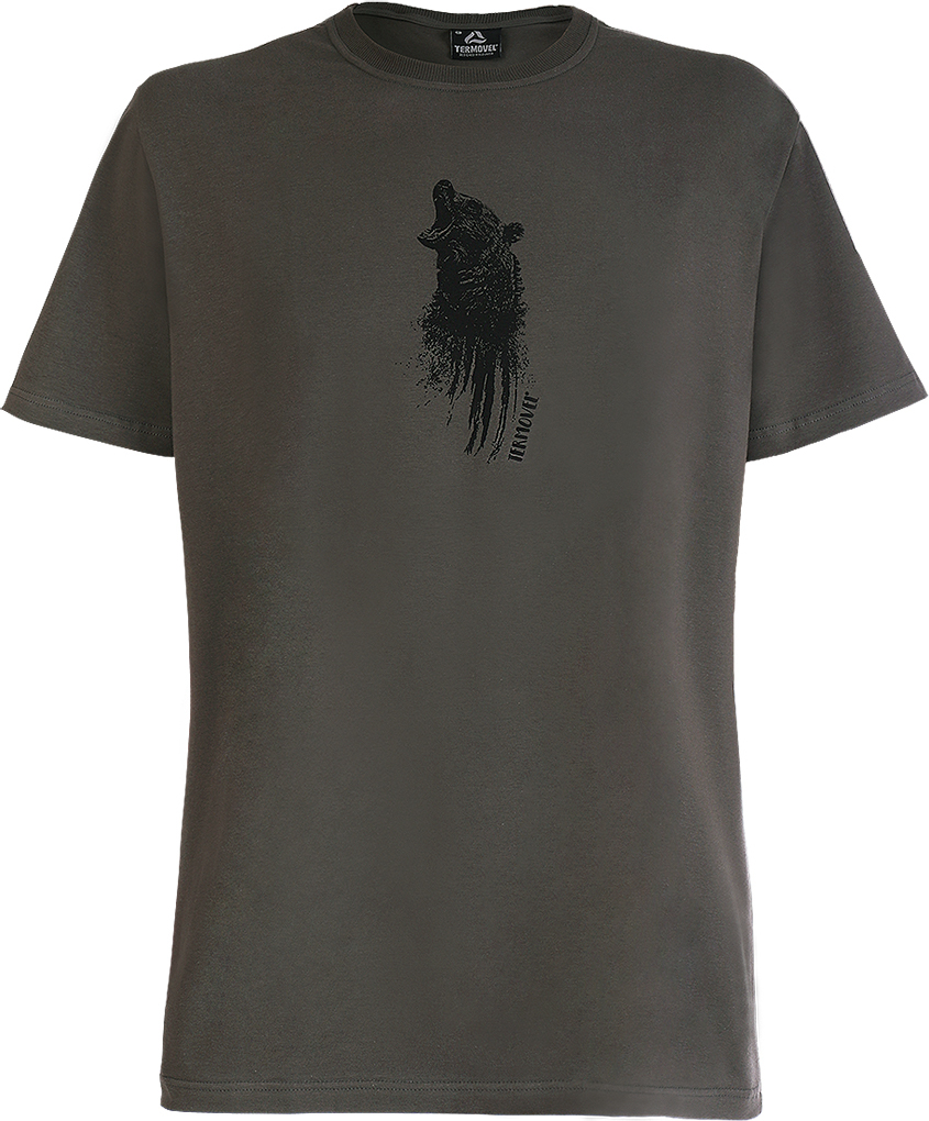 Tmavozelené pánske tričko s potlačou medvedej hlavy Veľkosť: 3XL