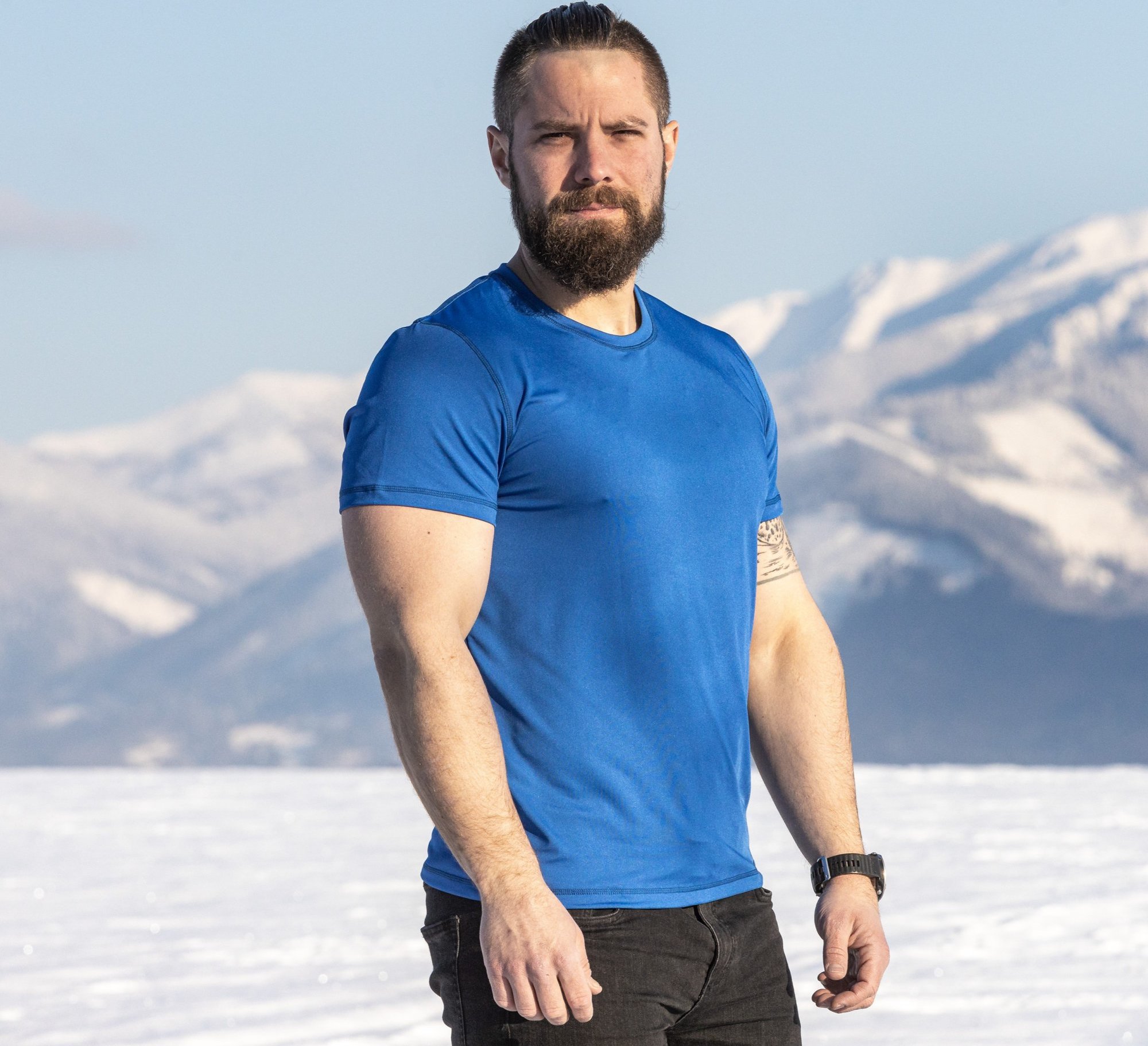 Funkčné pánske modré tričko Veľkosť: L