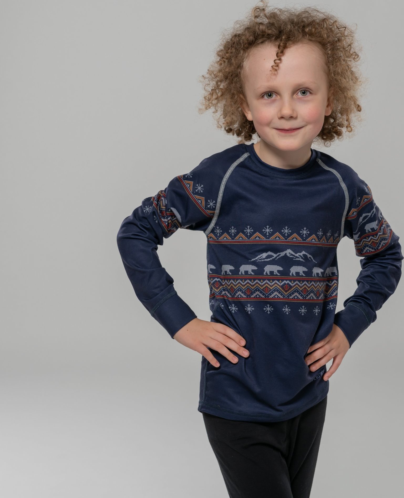 Tmavomodré detské termo tričko s potlačou Veľkosť: 140