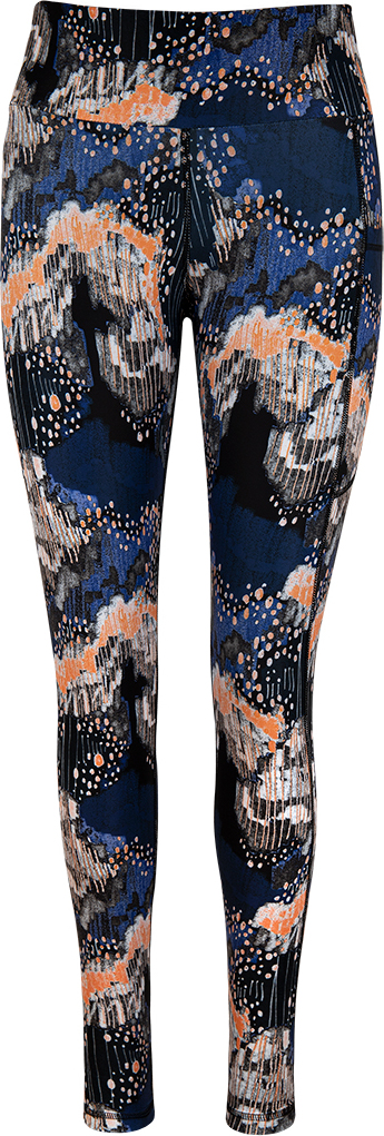 Dámske čierno-modré funkčné legíny so vzormi Veľkosť: L