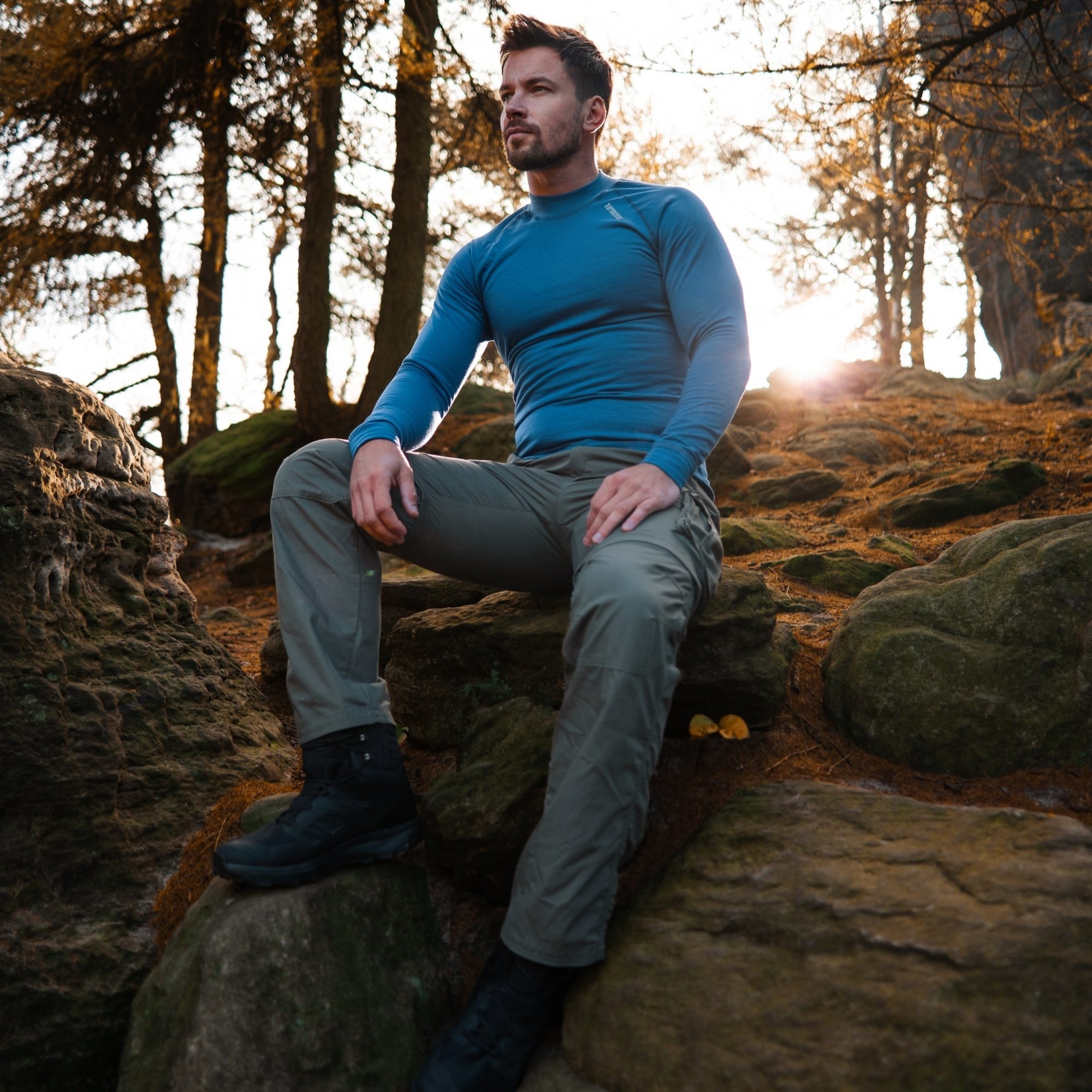 Modré pánske termo tričko Veľkosť: 3XL