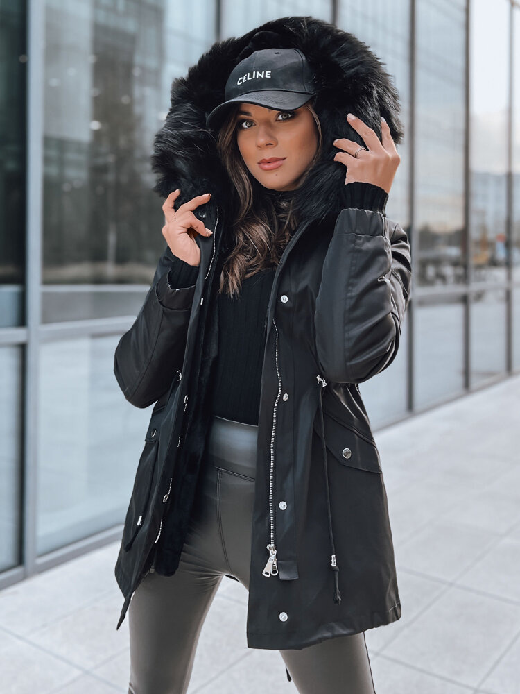 Celočierna vyteplená zimná parka GARNET TY3957 Veľkosť: S