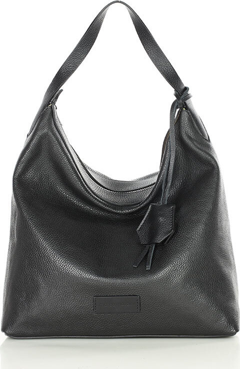 MARCO MAZZINI Čierna kožená veľká shopper kabelka (s285a) Veľkosť: ONE SIZE