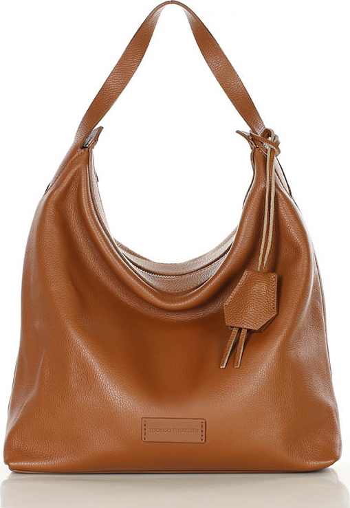 MARCO MAZZINI Hnedá kožená veľká shopper kabelka (s285b) Veľkosť: ONE SIZE