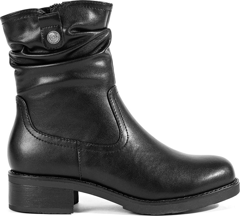 Čierne kožené zateplené dámske členkové topánky Sergio Leone, podpätok 3,5 cm BT263-S-B Veľkosť: 36