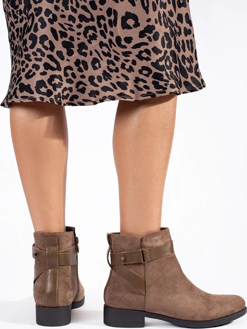 Hnedé dámske členkové topánky, podpätok 3 cm 1886KH Veľkosť: 36