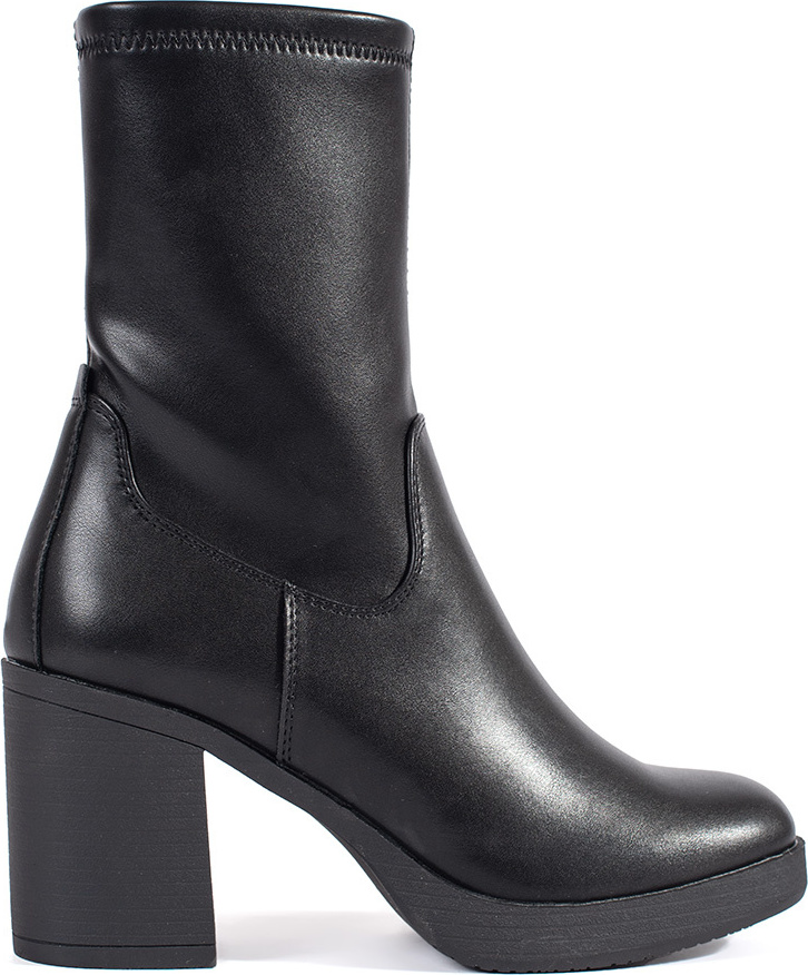 Čierne dámske nízke čižmy na stĺpikovom podpätku Sergio Leone, podpätok 8 cm KZ222B Veľkosť: 37