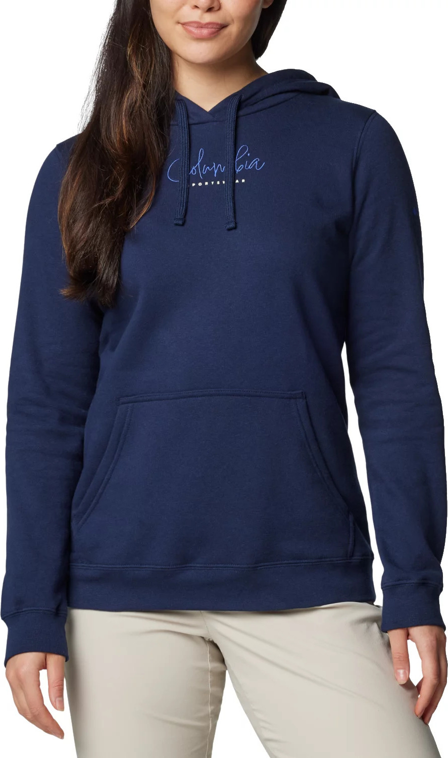 Tmavomodrá dámska mikina Columbia Trek Graphic Treatment Hoodie 2051611464 Veľkosť: L