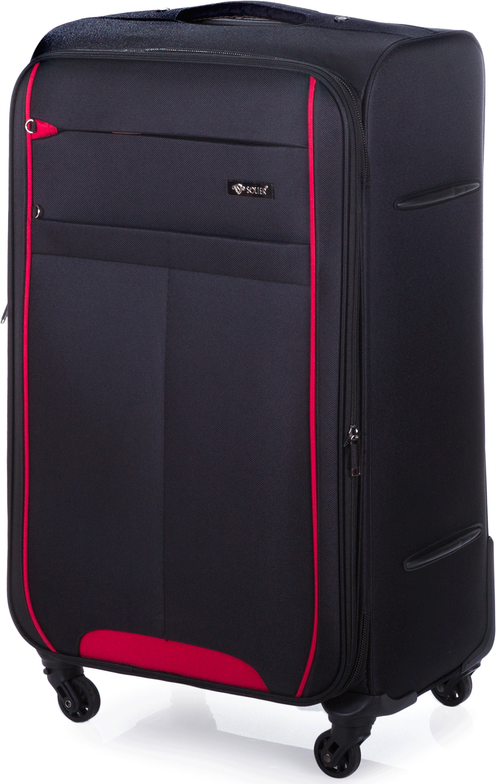 SOLIER čierny textilný kufor veľ. M STL1311 BLACK/RED M Veľkosť: M