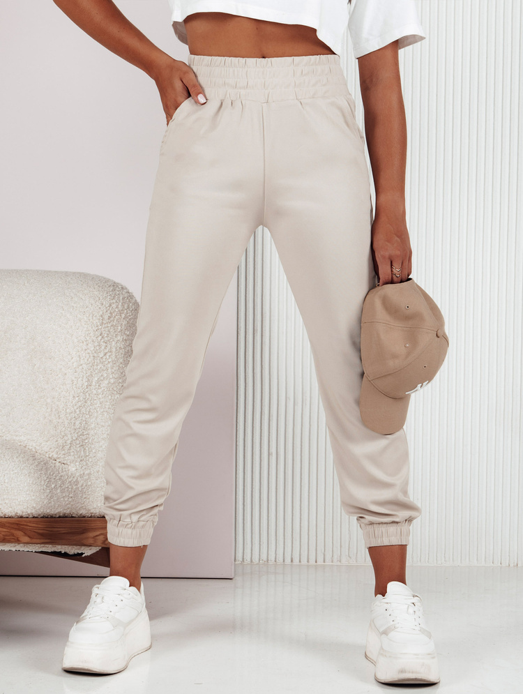 Dámske béžové tepláky FASHIONCORE UY2159 Veľkosť: XL/2XL