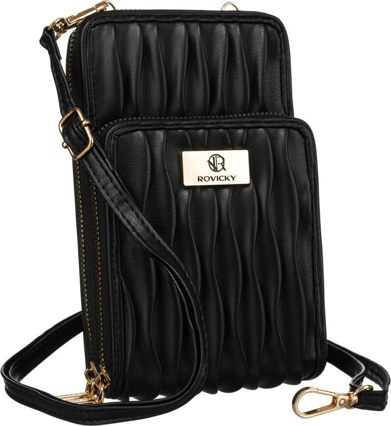 Čierna peňaženka 2v1 s odnímateľným popruhom V296 R-MBV-01 Veľkosť: ONE SIZE