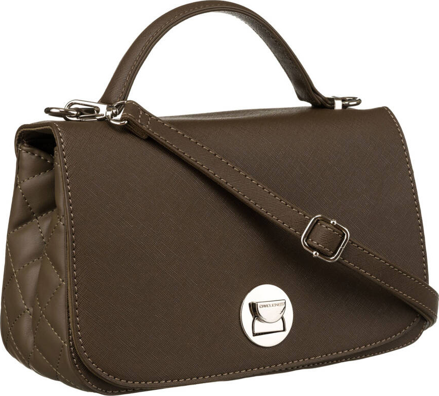 David Jones khaki crossbody kabelka s prešívanými bočnými stranami 6835-1 Veľkosť: ONE SIZE