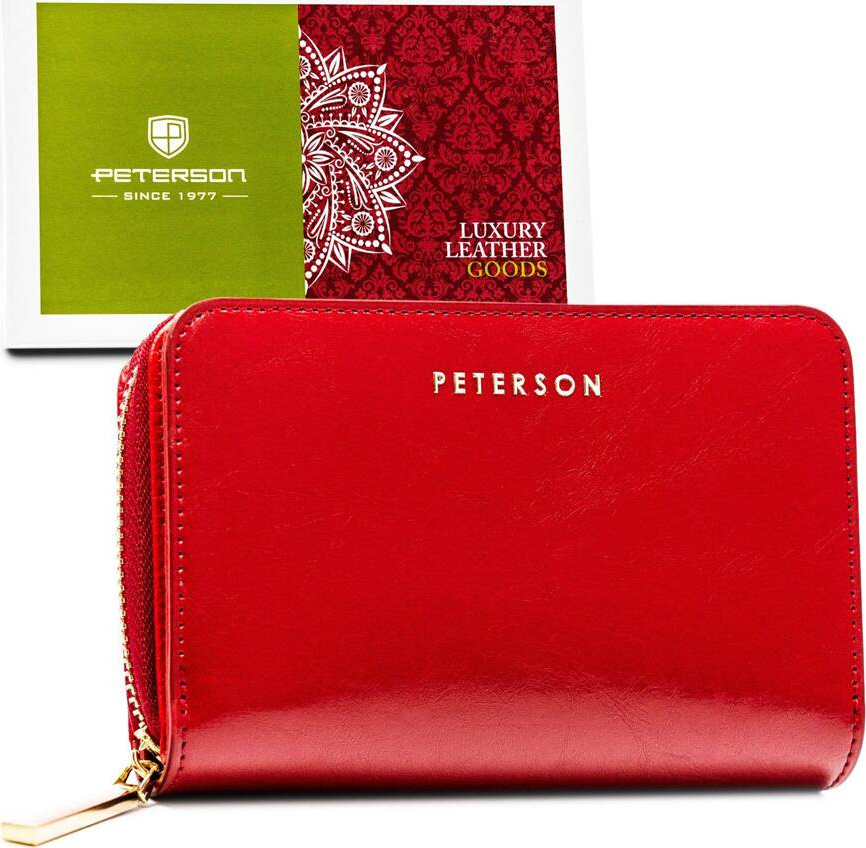 Červená dámska kožená peňaženka Peterson Y702 PTN PL-418 Veľkosť: ONE SIZE