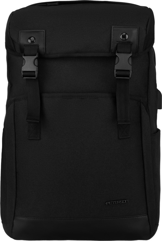 Čierny športový batoh na notebook s praktickými vreckami Peterson PTN 77713 Veľkosť: ONE SIZE