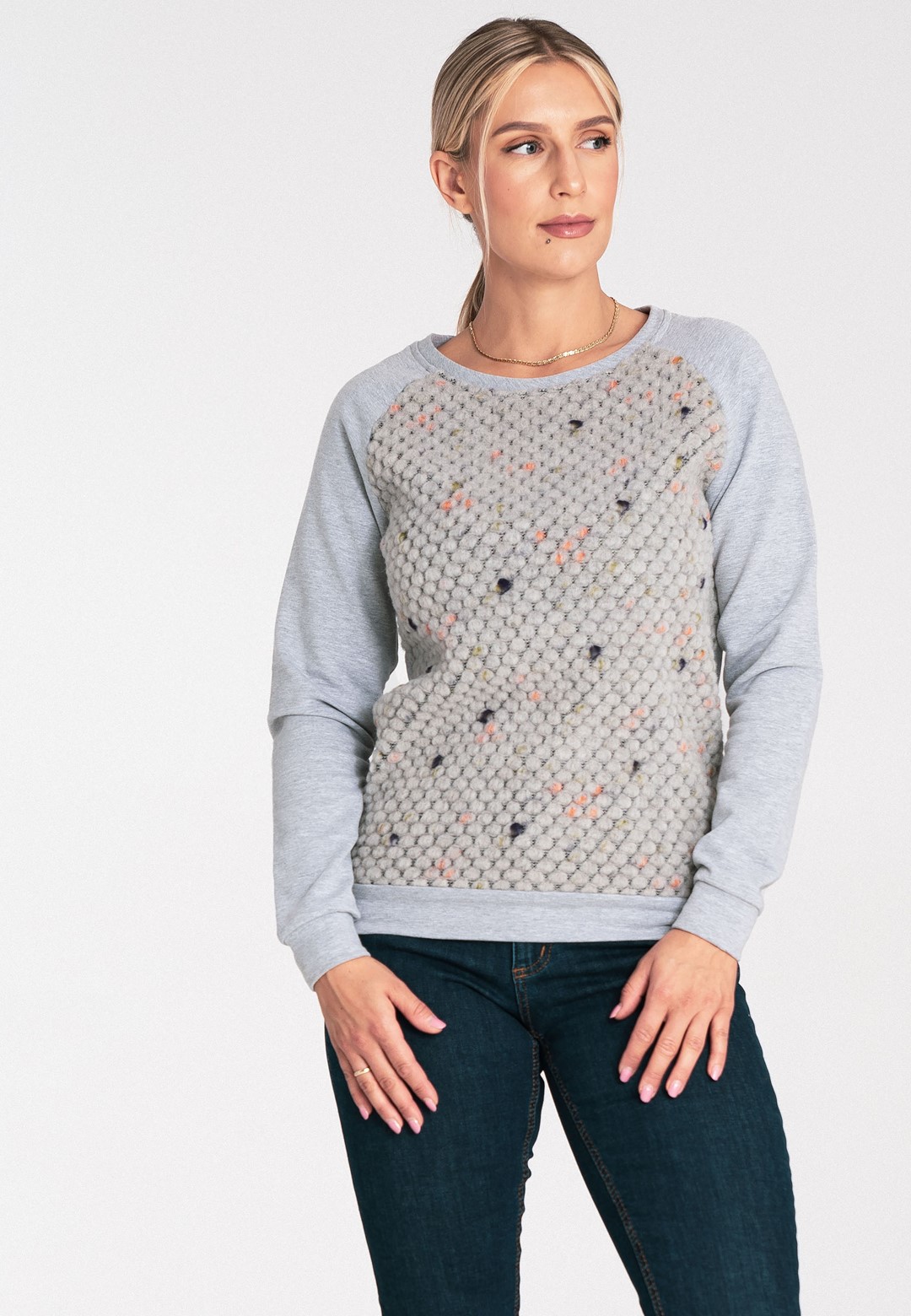 Dámska sivá mikina M1046 grey Veľkosť: S