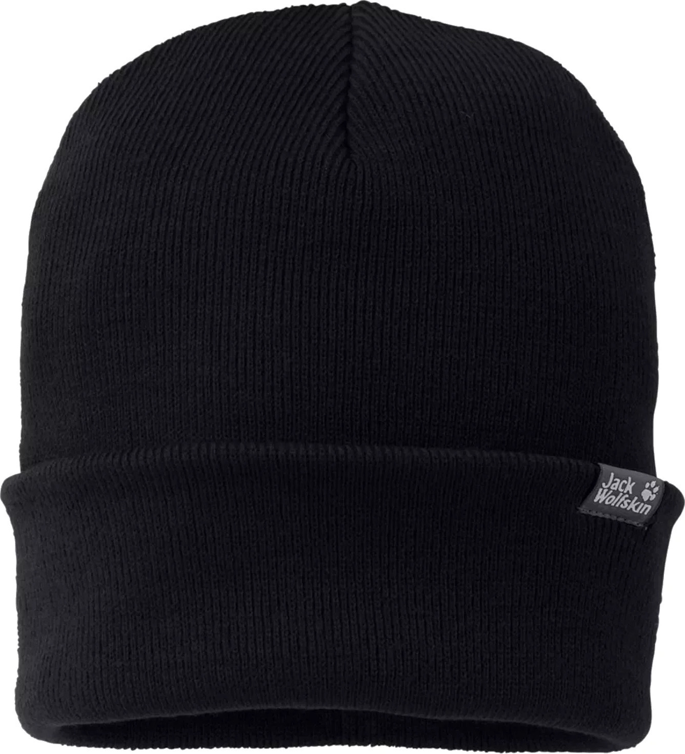 Čierna zimná čiapka Jack Wolfskin Rib Hat Beanie 1903891-6000 Veľkosť: ONE SIZE